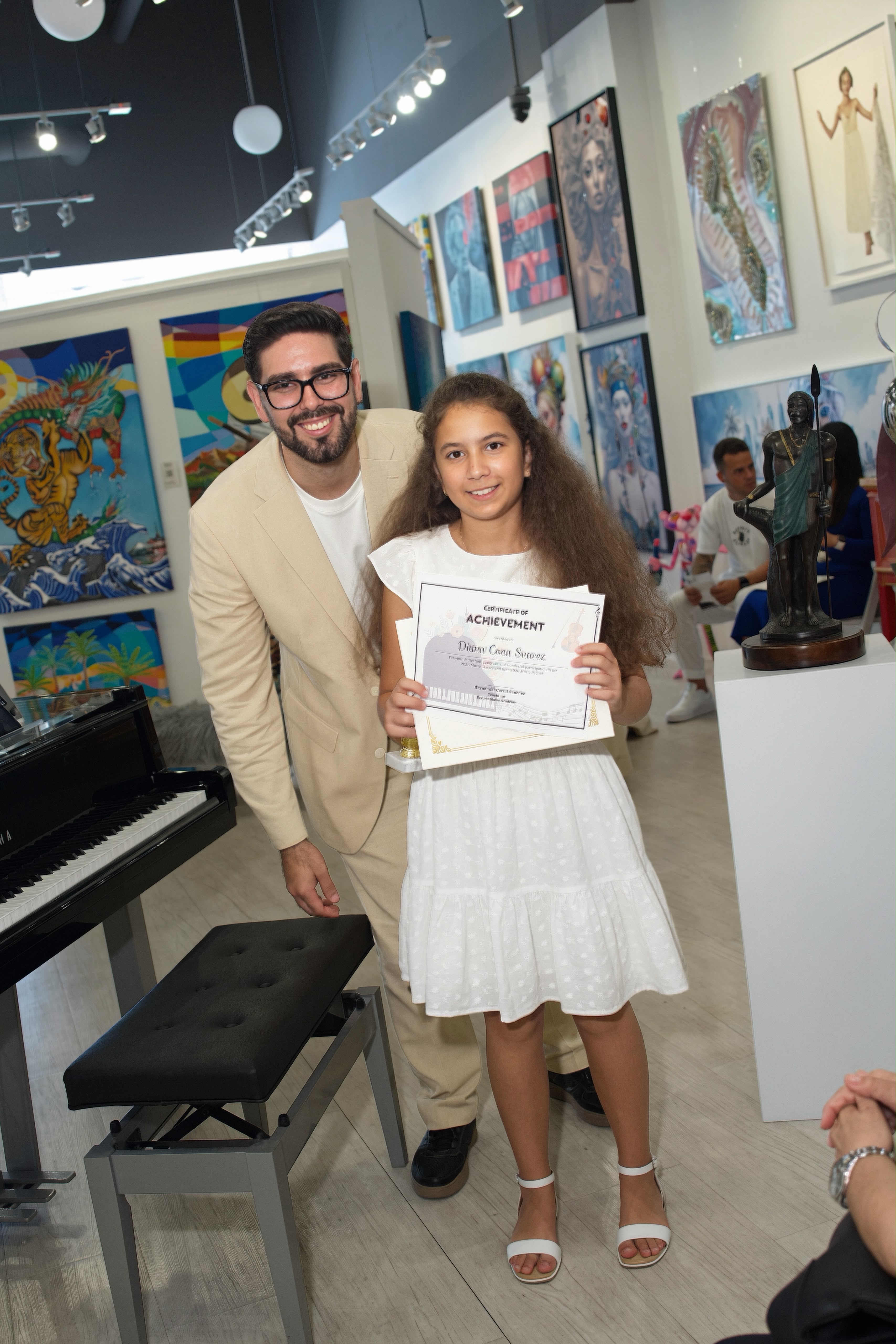 Student with certificate