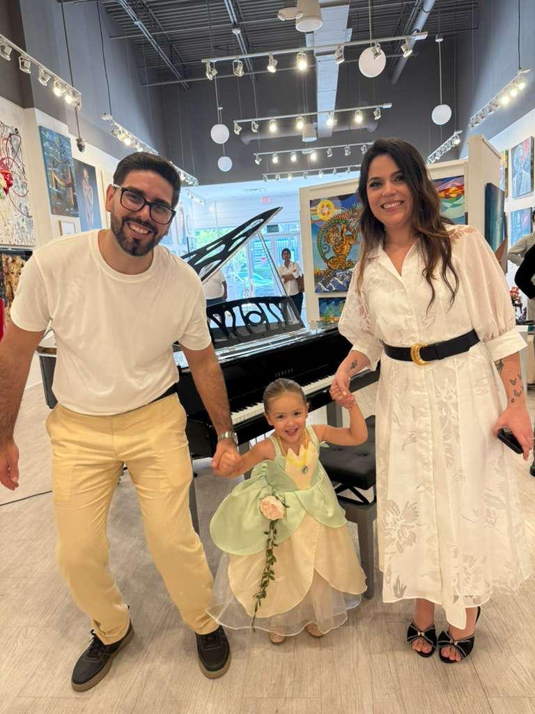 Family at the studio piano